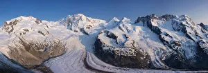 Valais Switzerland Landscapes Prints: Monte Rosa range & Gornergletscher, Zermatt, Valais, Switzerland