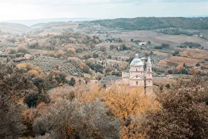 Montepulciano, San Biagio church in autumn. Chianti Region, Tuscany, Italy Montepulciano, San Biagio church in autumn. Chianti Region, Tuscany, Italy