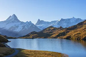Morning view on Bachalpsee, Grindelwald, Berner Oberland, Switzerland Morning view on Bachalpsee, Grindelwald, Berner Oberland, Switzerland