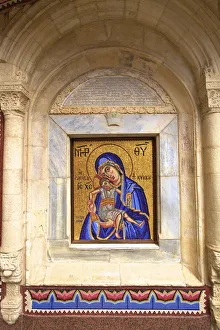 Mosaic Depiction of the Vigin Mary, Kykkos Monastery, Kykkos, Troodos, Cyprus, Eastern Mosaic Depiction of the Vigin Mary, Kykkos Monastery, Kykkos, Troodos, Cyprus, Eastern