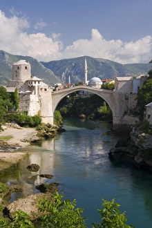 Prints of Mostar and old Bridge over the Neretva river, Bosnia and Herzegovina Mostar and old Bridge over the Neretva river, Bosnia and Herzegovina Eastern Europe, Balkans, Bosnia and Herzegovina, Herzegovina Bosnia And Herzegovina Prints: Mostar Old Bridge Print, Bosnia and Herzegovina