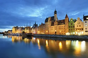 The Motlawa river in Gdansk and the historical centre. Poland The Motlawa river in Gdansk and the historical centre. Poland