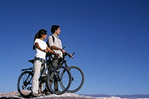 Mountain biking amidst the wind-eroded peaks and lunar landscape of Moon Valley Mountain biking amidst the wind-eroded peaks and lunar landscape of Moon Valley