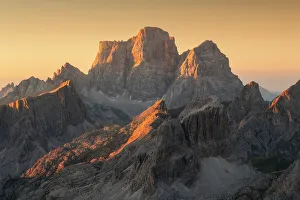 Mountain Peak Reflections Prints: Mt. Pelmo capturing the first light of the day