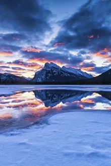 Mt. Rundle Reflecting in Vermillion Lakes at Sunrise, Banff National Park, Alberta Mt. Rundle Reflecting in Vermillion Lakes at Sunrise, Banff National Park, Alberta