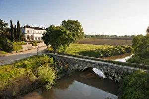 Muge river and the plains of Ribatejo in front of Duke of Cadaval manor Muge river and the plains of Ribatejo in front of Duke of Cadaval manor