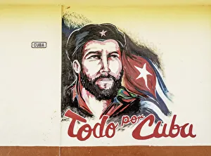Mural painting with Che Guevara, Santiago de Cuba, Santiago de Cuba Province, Cuba Mural painting with Che Guevara, Santiago de Cuba, Santiago de Cuba Province, Cuba