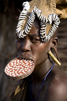 Mursi woman with clay lip plate Mursi woman with clay lip plate