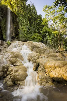 Nam Hu Nwe Waterfall in forest, Hsipaw, Hsipaw Township, Kyaukme District, Shan State Nam Hu Nwe Waterfall in forest, Hsipaw, Hsipaw Township, Kyaukme District, Shan State