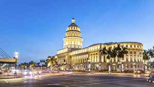 National Capitol building (El Capitolio) in the evening, Centro Habana Province, Havana National Capitol building (El Capitolio) in the evening, Centro Habana Province, Havana