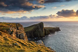Neist Point Lighthouse at Sunset, Isle of Skye, Highland Region, Scotland Neist Point Lighthouse at Sunset, Isle of Skye, Highland Region, Scotland