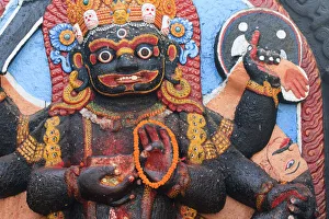 Nepal, Kathmandu, Durbar Square (UNESCO Site), Kala Bhairab Statue (Shiva the Destroyer)