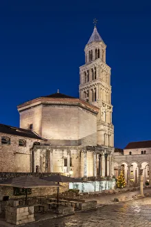 Prints of Night view of the Palace of Diocletian, Split, Dalmatia, Croatia Palace Prints: Night view of the Palace of Diocletian Print