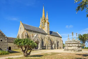Notre Dame de Tronoen with calvaire, Saint-Jean-Trolimon, Finistere, Brittany, France Notre Dame de Tronoen with calvaire, Saint-Jean-Trolimon, Finistere, Brittany, France