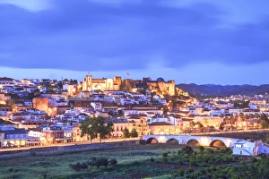 Old Cathedral and Castle at Dusk, Silves, Western Algarve, Algarve, Portugal, Europe Old Cathedral and Castle at Dusk, Silves, Western Algarve, Algarve, Portugal, Europe
