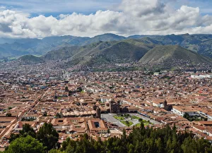 Cusco Peru Prints: Old Town, elevated view, Cusco, Peru