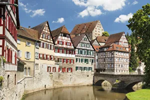 Old town on Kocher river, Kochertal valley, Schwabisch Hall, Hohenlohe, Baden-Wurttemberg Old town on Kocher river, Kochertal valley, Schwabisch Hall, Hohenlohe, Baden-Wurttemberg