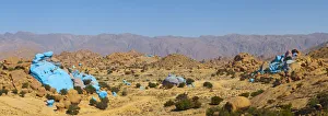 Painted Rocks (work of Belgian Artist Jean Veran), Aguerd Oudad, nr Tafraoute, Anti Atlas Painted Rocks (work of Belgian Artist Jean Veran), Aguerd Oudad, nr Tafraoute, Anti Atlas
