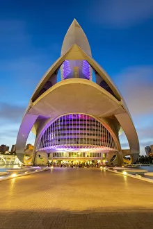 Prints of Palau de les arts Reina Sofia opera house, City of Arts and Sciences (Ciudad de las Artes y las Ciencias), Valencia, Valencian Community, Spain Opera Prints: Valencia's Palau de les Arts Reina Sofia Opera House Print