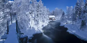 Panoramic of Myllykoski rapids and old mill Juuma, Oulanka National Park, Kuusamo Panoramic of Myllykoski rapids and old mill Juuma, Oulanka National Park, Kuusamo
