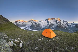 Panoramic view of the Swiss side of Monte Rosa Massif close to Riffelsee Lake at sunset Panoramic view of the Swiss side of Monte Rosa Massif close to Riffelsee Lake at sunset