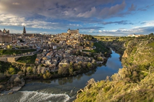 Panoramic view over Toledo and Tagus river, Castile La Mancha, Spain Panoramic view over Toledo and Tagus river, Castile La Mancha, Spain