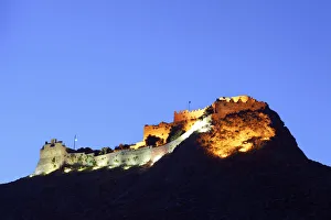 Panteli Castle At Night, Leros, Dodecanese, Greek Islands, Greece, Europe Panteli Castle At Night, Leros, Dodecanese, Greek Islands, Greece, Europe