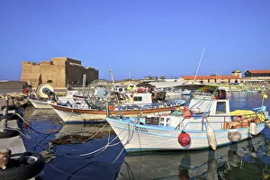 Paphos Castle and Harbour, Paphos, Cyprus, Eastern Mediterranean Sea