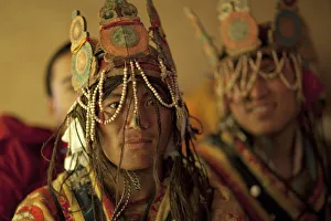 Participants in the tsechu at the Gangtey Gompa in Bhutan. Gangteng Monastery Participants in the tsechu at the Gangtey Gompa in Bhutan. Gangteng Monastery