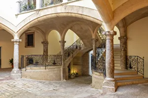 Patio of the Casal Solleric Building in the Old Town, Palma de Mallorca, Mallorca Patio of the Casal Solleric Building in the Old Town, Palma de Mallorca, Mallorca