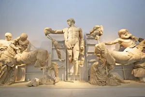 Pediment of the Temple of Zeus, Olympia, Arcadia, The Peloponnese, Greece, Southern Pediment of the Temple of Zeus, Olympia, Arcadia, The Peloponnese, Greece, Southern