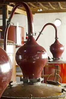 Peru, Bodega Ocucaje, Distilling Pisco, Copper Pots, Winery And Vineyards, Ocucaje Desert Peru, Bodega Ocucaje, Distilling Pisco, Copper Pots, Winery And Vineyards, Ocucaje Desert