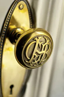 Peru, Lima, Original Brass Door Knob With Initials, Gran Hotel Bolivar, Historic Hotel Peru, Lima, Original Brass Door Knob With Initials, Gran Hotel Bolivar, Historic Hotel