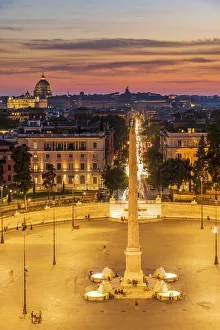Piazza del Popolo as seen from Pincio, Rome, Lazio, Italy Piazza del Popolo as seen from Pincio, Rome, Lazio, Italy