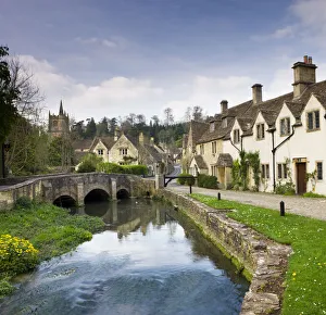 Picturesque Cotswolds village of Castle Combe, Wiltshire, England. Spring (April) 2009