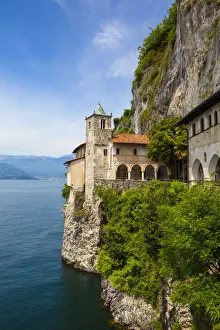 Picturesque Santa Caterina del Sasso Hermitage, Lake Maggiore, Piedmont, Italy Picturesque Santa Caterina del Sasso Hermitage, Lake Maggiore, Piedmont, Italy