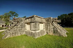 Ancient Mesoamerican Ruins Prints: Plaform of the Tigers and the Eagles, Chichen Itza, Yucatan, Mexico