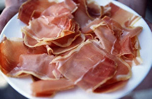 Smoked Ham Prints: A plate of cured ham