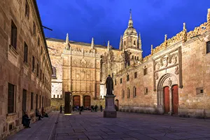 The plateresque facade of the University of Salamanca, the third oldest university The plateresque facade of the University of Salamanca, the third oldest university