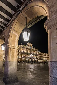 Plaza Mayor by night, Salamanca, Castile and Leon, Spain Plaza Mayor by night, Salamanca, Castile and Leon, Spain