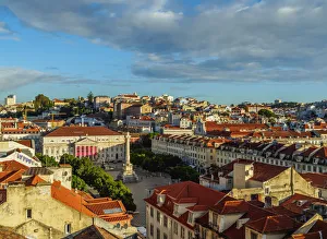 Portugal, Lisbon, Elevated view of the Pedro IV Square Portugal, Lisbon, Elevated view of the Pedro IV Square