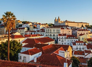 Portugal, Lisbon, Miradouro das Portas do Sol, View over Alfama Neighbourhood towards Portugal, Lisbon, Miradouro das Portas do Sol, View over Alfama Neighbourhood towards