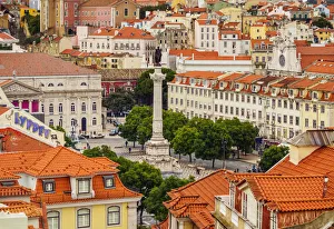 Portugal, Lisbon, View towards the Pedro IV Square Portugal, Lisbon, View towards the Pedro IV Square