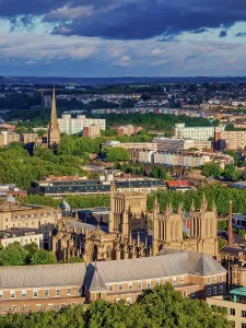 Bristol Cityscape Photography Prints: View towards the City Hall and Cathedral Church of the Holy and Undivided Trinity