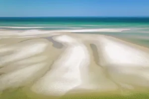 North American Coastal Scenery Prints: Beach patterns at low tide, Cape Cod, Brewster, Massachusetts, USA