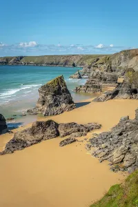 South West England Landmarks Prints: Bedruthan Steps, Cornwall, England, UK