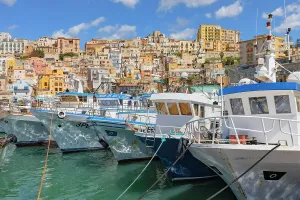 Coastal Scenery In Italy Prints: View of Sciacca harbour, Sciacca, Agrigento district, Sicily, Italy