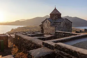 Central Asia Travel Destinations Prints: Sevanavank church on Lake Sevan, Armenia