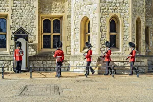 Queens guards, changing the guard at The Jewel House, Tower of London Queens guards, changing the guard at The Jewel House, Tower of London