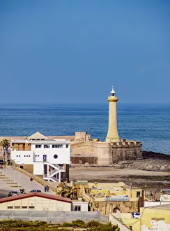 North African Travel Destinations Prints: Rabat Lighthouse, elevated view, Rabat-Sale-Kenitra Region, Morocco